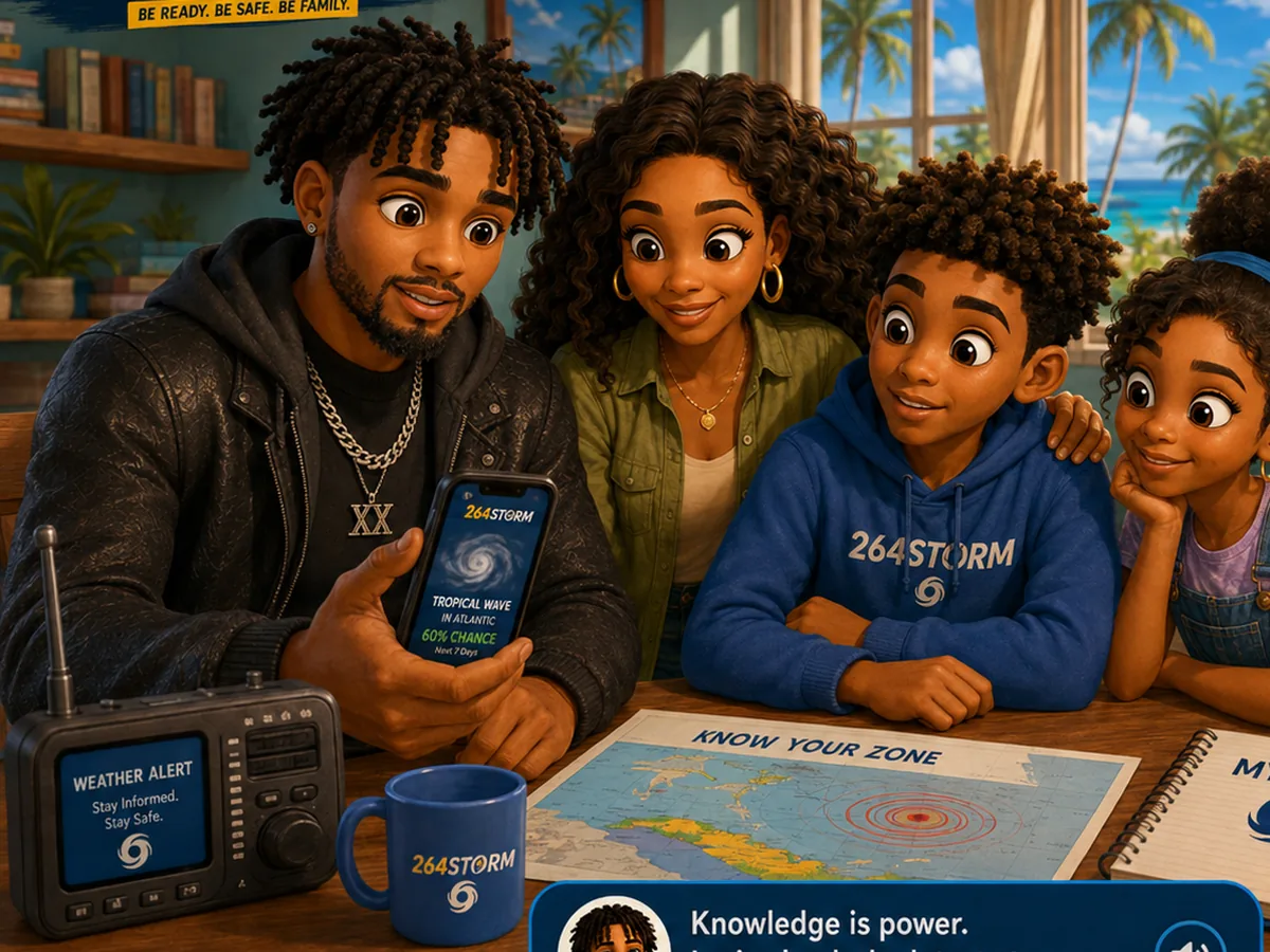 Xerxus and his family preparing for a storm